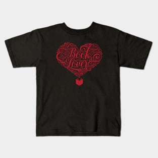 Book Lover Typography Heart Kids T-Shirt